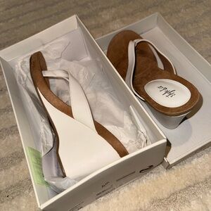 Style & Co. White Slingback Wedge Sandals